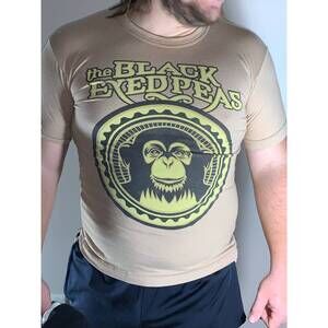 Vintage The Black Eyed Peas Band T Shirt Tan Mens Size Small